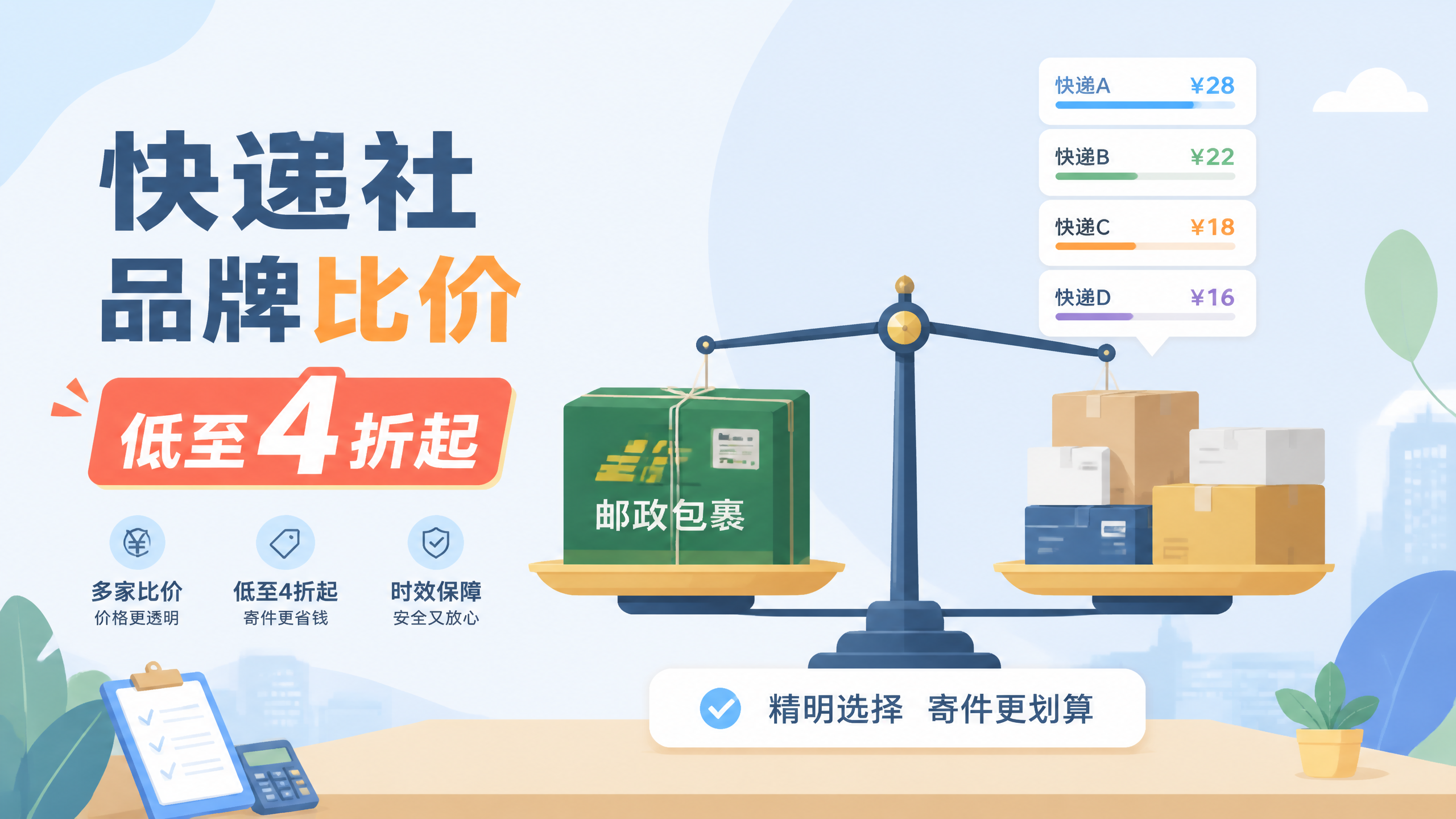 快递怎么寄最便宜？选邮政还是快递社比价低至4折起省六成